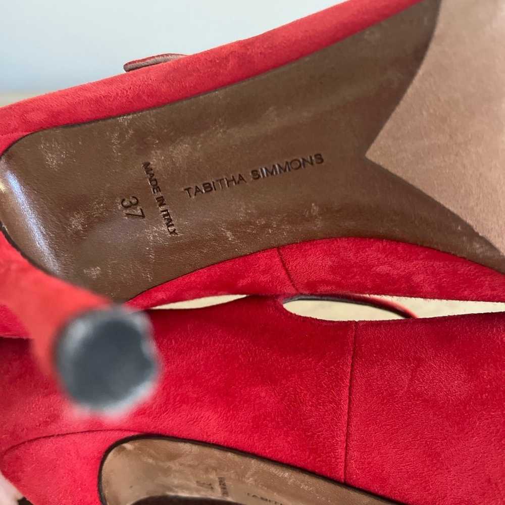 Red suede Tabitha Simmons size 37 pumps/heels - image 4