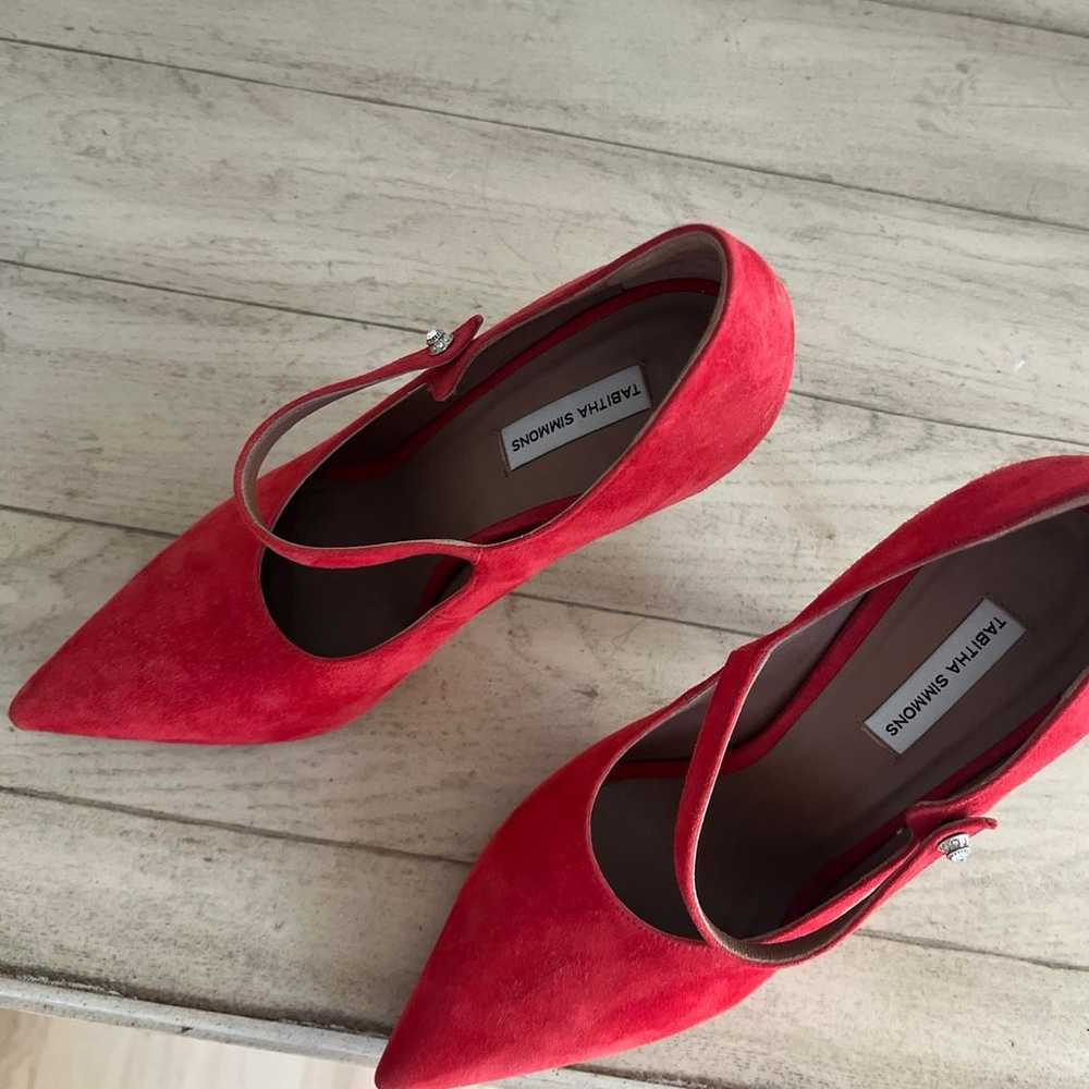 Red suede Tabitha Simmons size 37 pumps/heels - image 5