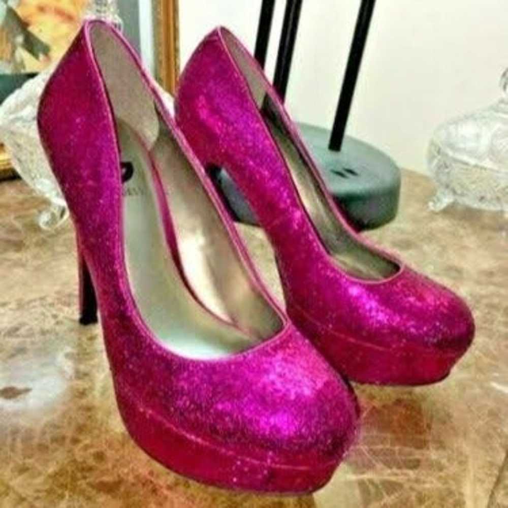 *RARE* $145 GUESS Glitter Barbiecore Pumps Glamor… - image 2