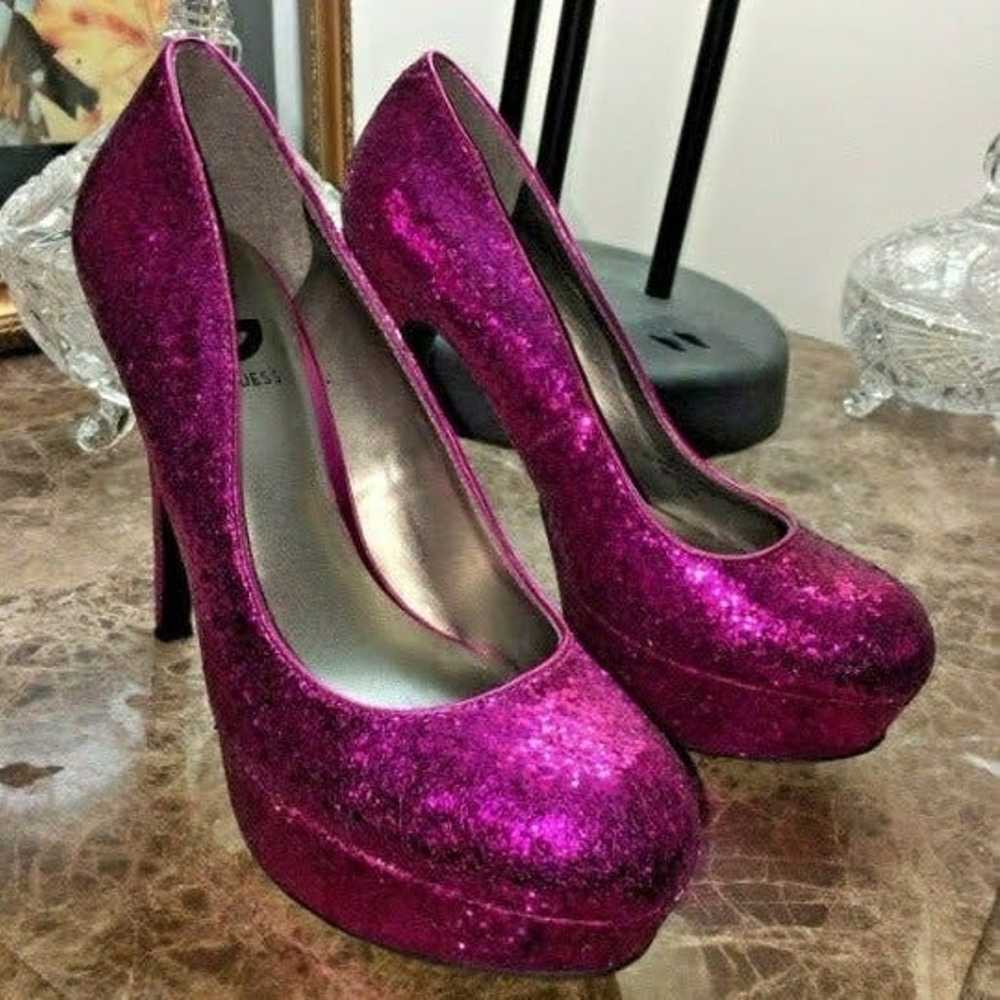 *RARE* $145 GUESS Glitter Barbiecore Pumps Glamor… - image 4