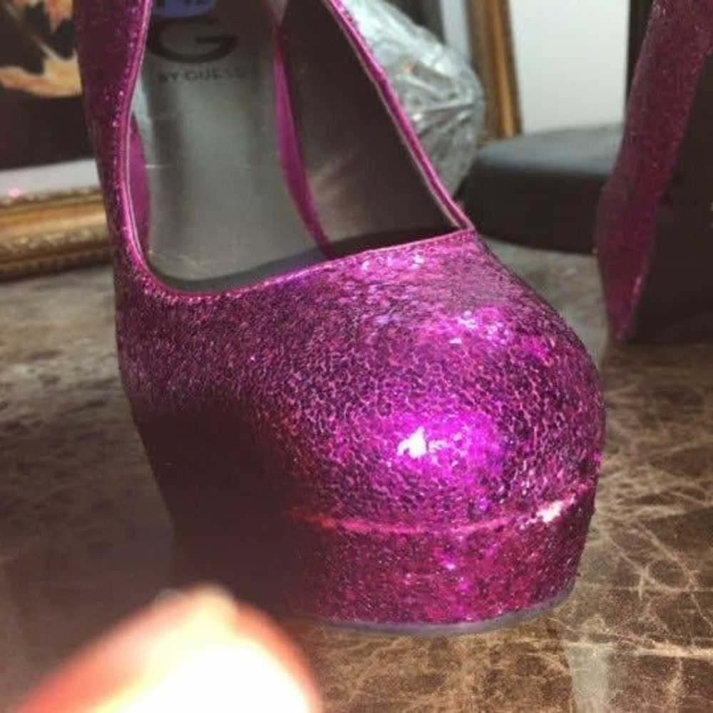 *RARE* $145 GUESS Glitter Barbiecore Pumps Glamor… - image 5