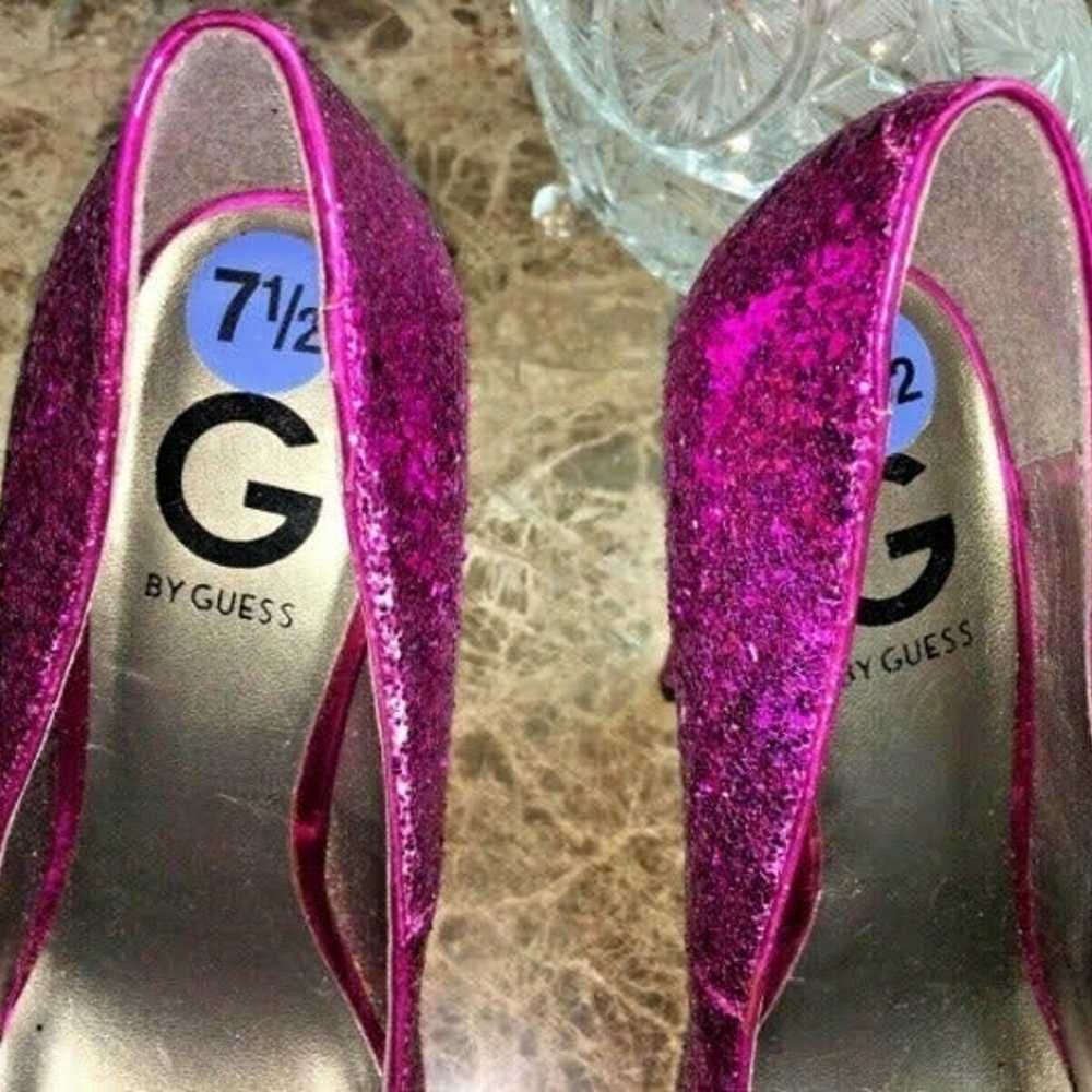 *RARE* $145 GUESS Glitter Barbiecore Pumps Glamor… - image 6