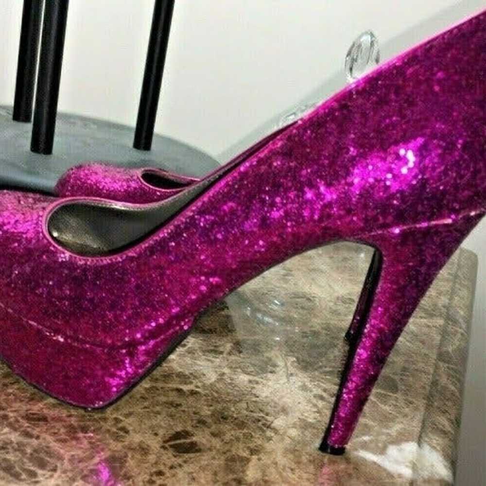 *RARE* $145 GUESS Glitter Barbiecore Pumps Glamor… - image 8