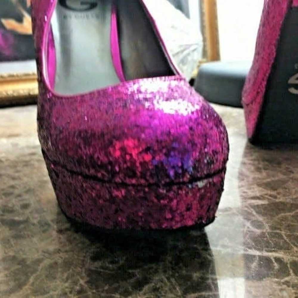 *RARE* $145 GUESS Glitter Barbiecore Pumps Glamor… - image 9