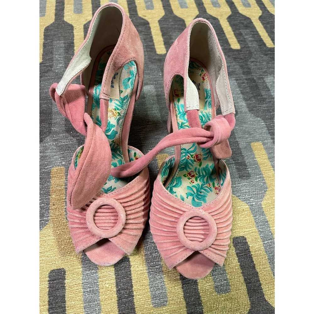 Miss L Fire Shoes Vintage Pink Suede heels 37 - image 1