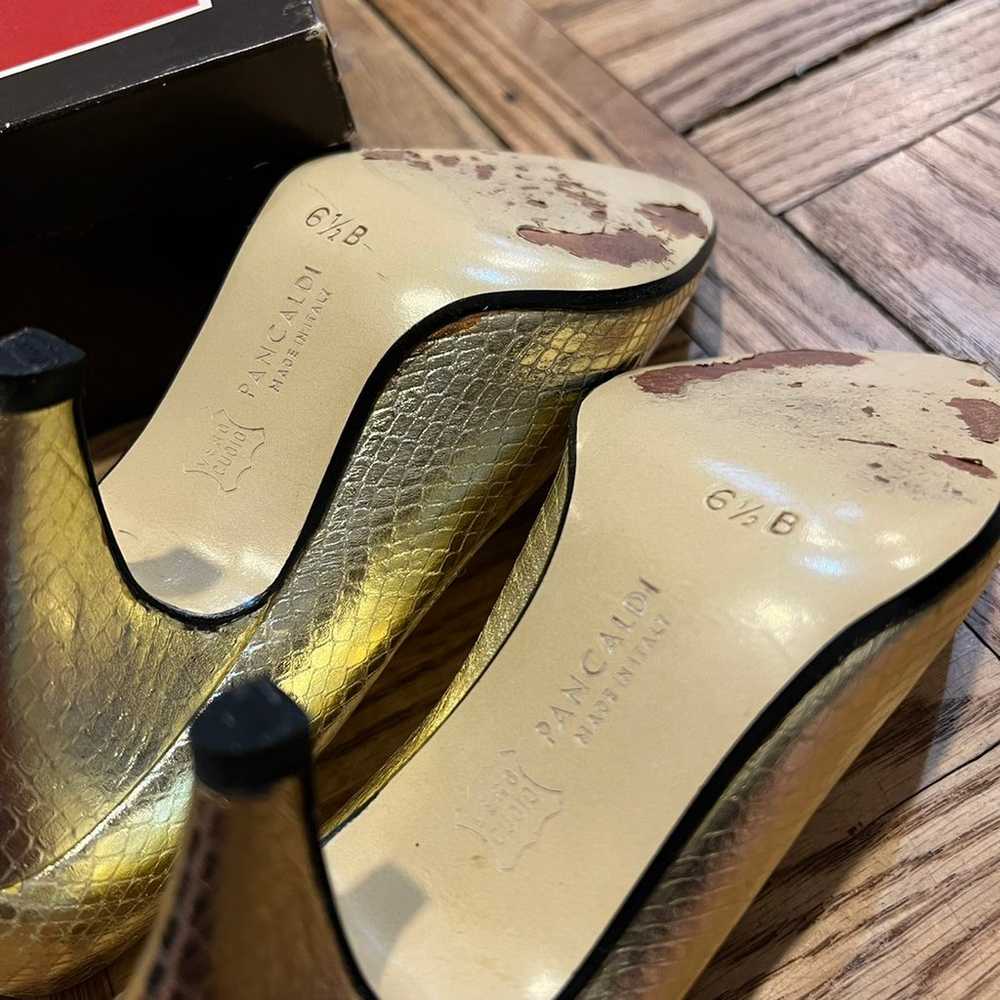 Vintage Gold Pancaldi Heels - image 12