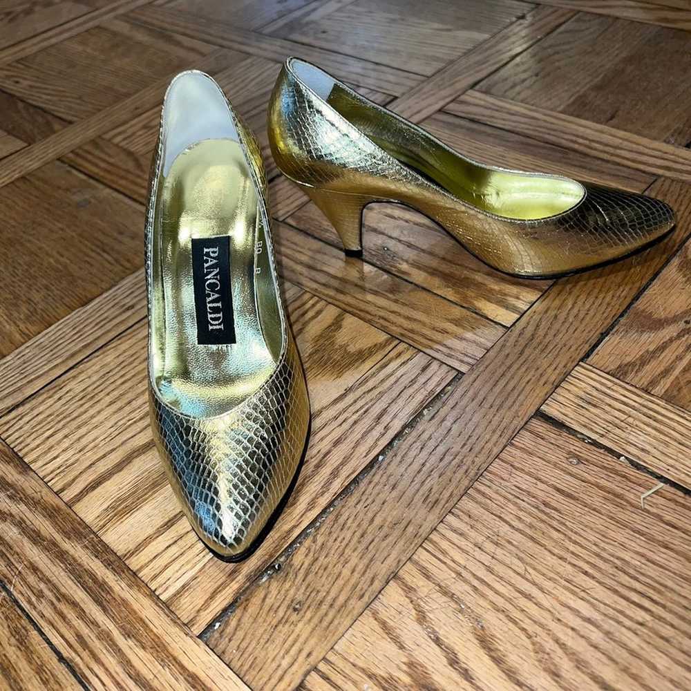 Vintage Gold Pancaldi Heels - image 1