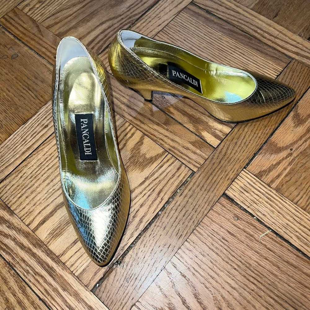 Vintage Gold Pancaldi Heels - image 7