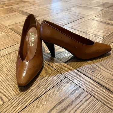 Vintage Brown Petra Firenze Leather Heels