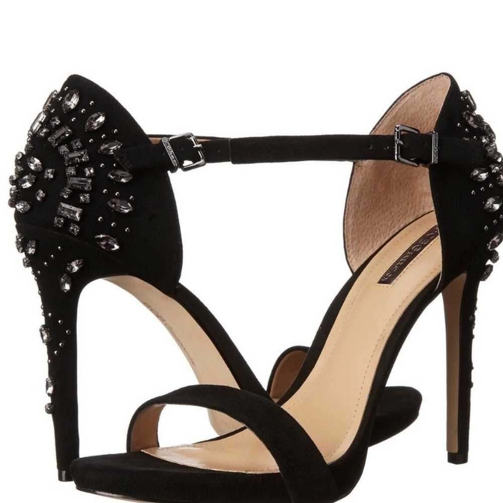 bcbgeneration Black Heels W/Rhinestone Accents US… - image 1