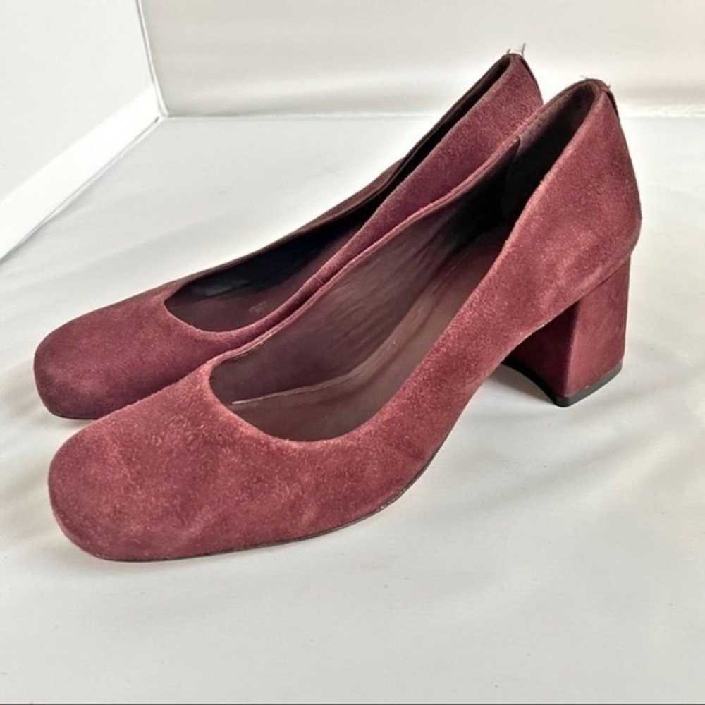Bernardo chunky heels maroon suede size 8 - image 1