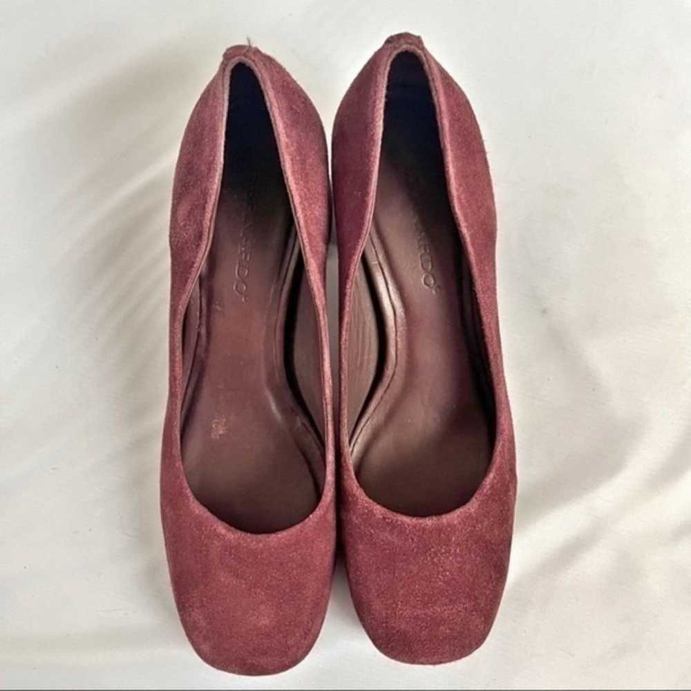 Bernardo chunky heels maroon suede size 8 - image 6