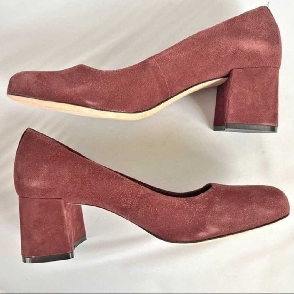 Bernardo chunky heels maroon suede size 8 - image 7