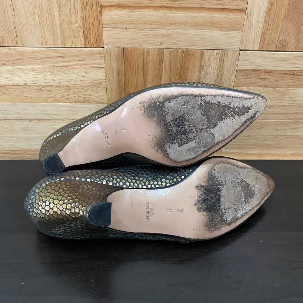 Vintage WALTER STEIGER Gold Foiled Polka Dot Sued… - image 6