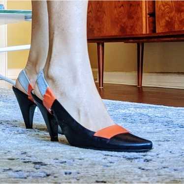 Miu Miu heels orange and black