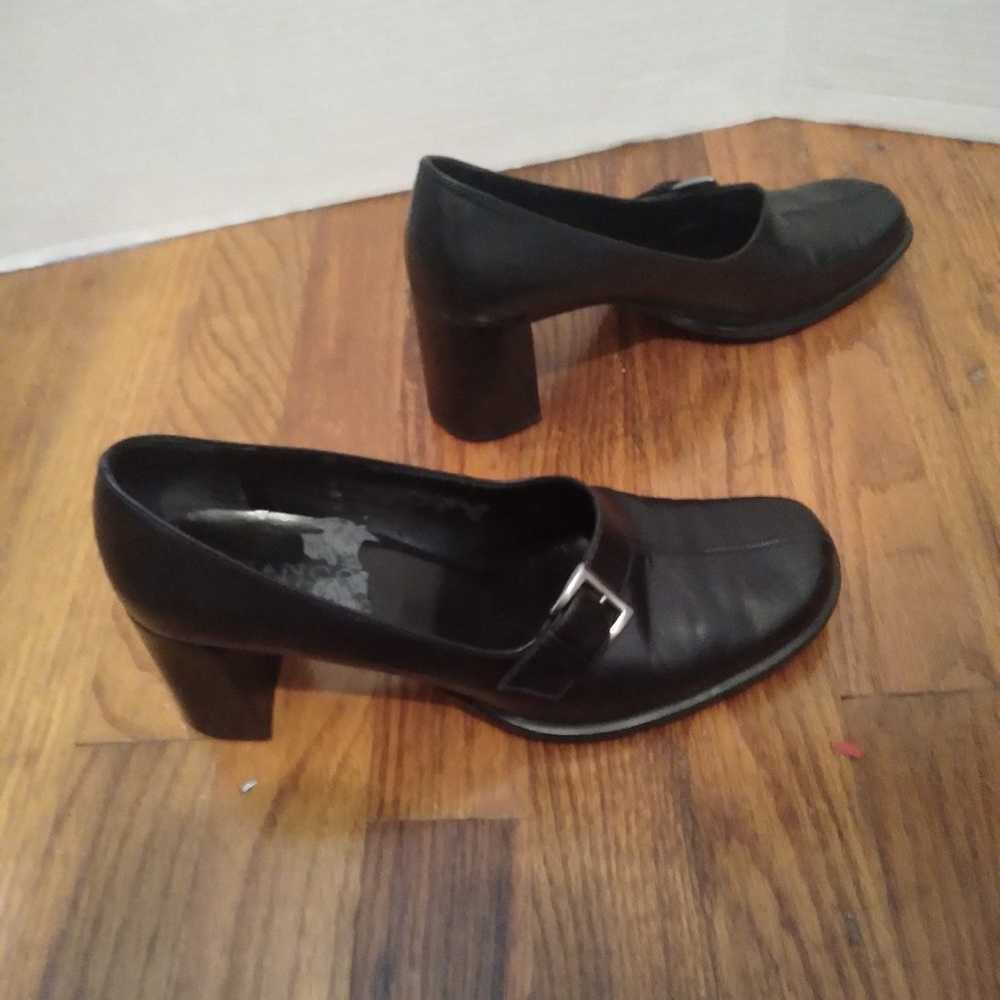 Franco Sarto women's black loafer heels size 8.5 - image 7