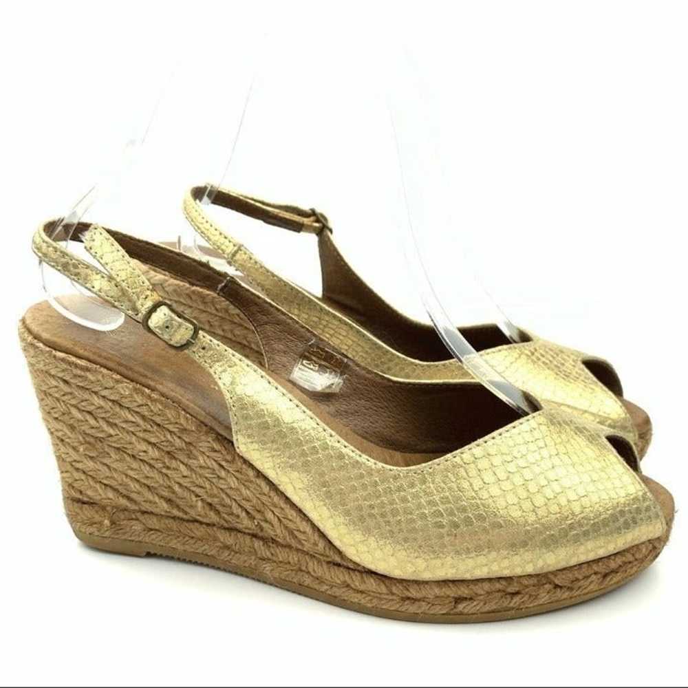 Eric Michael Espadrilles gold leather - image 1