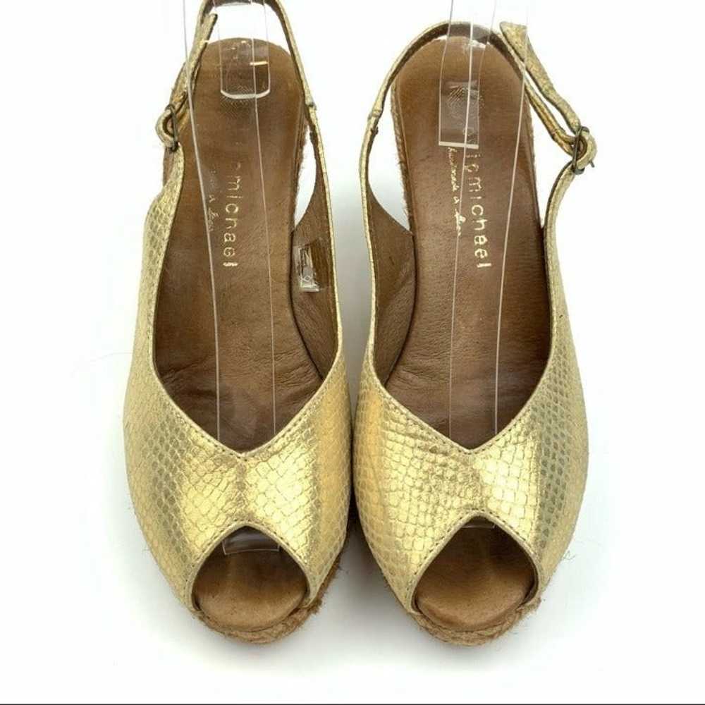 Eric Michael Espadrilles gold leather - image 2