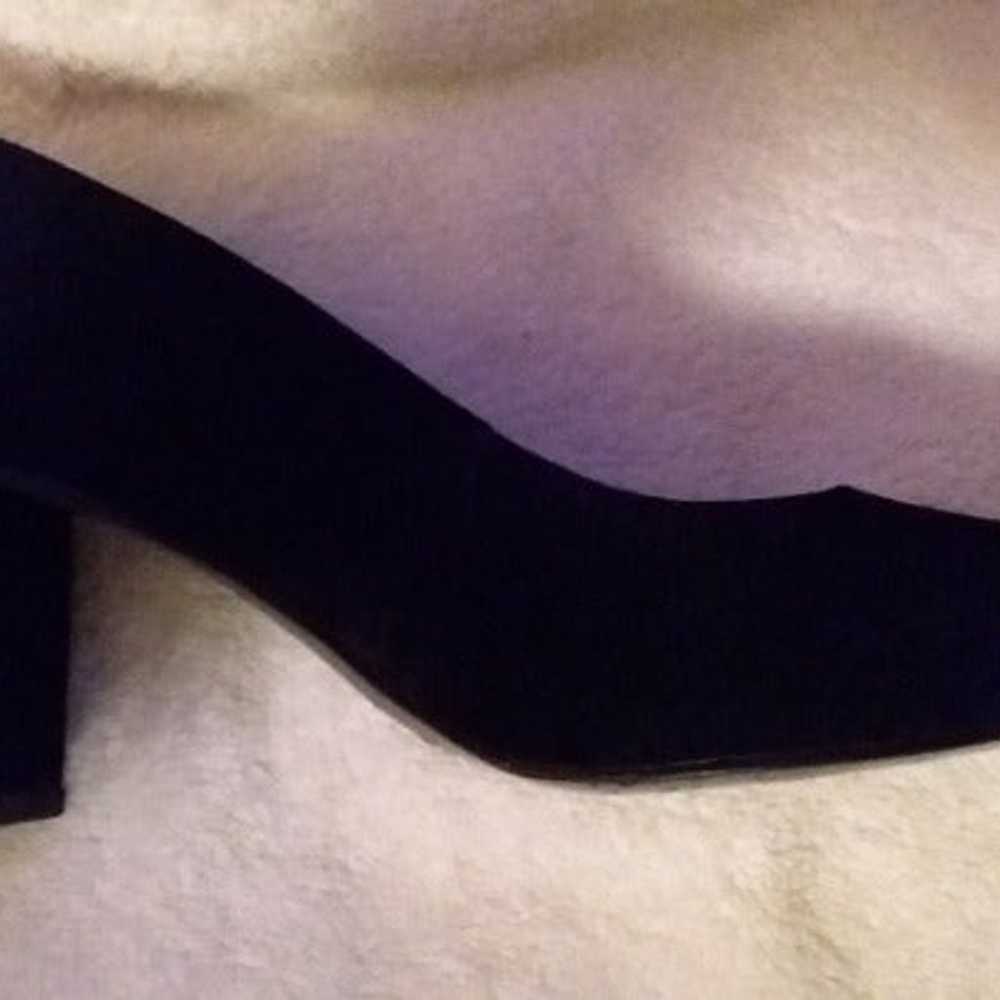 Halston Black Suede Spool Heel 7M - image 3