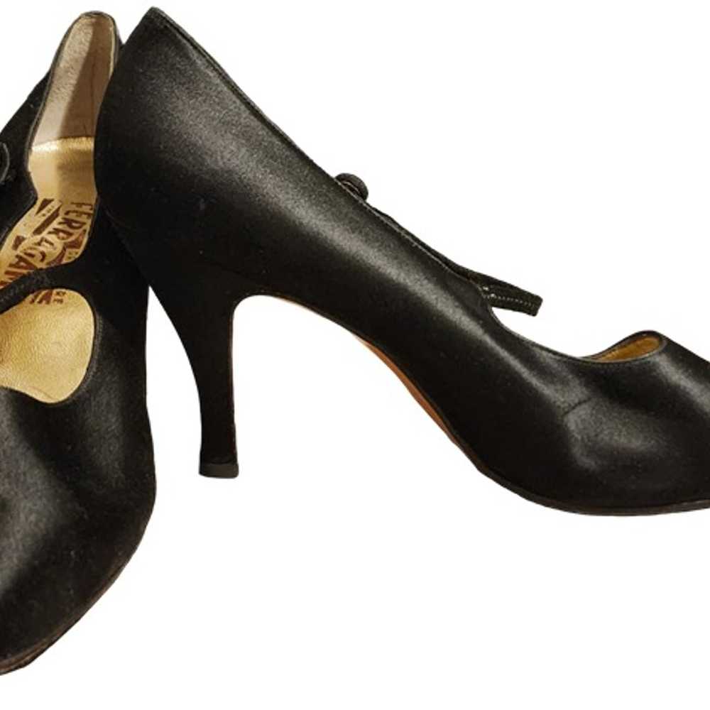 Salvatore Ferragamo Black High Heels, Size 11B - image 2