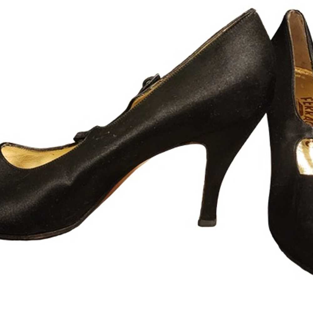 Salvatore Ferragamo Black High Heels, Size 11B - image 5