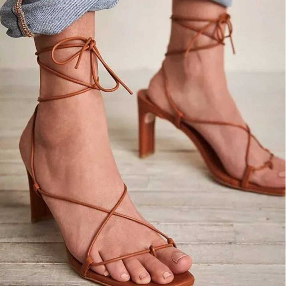 Alohas Bellini Tan Brown Leather Sandals - image 1