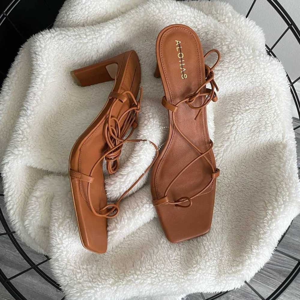 Alohas Bellini Tan Brown Leather Sandals - image 4