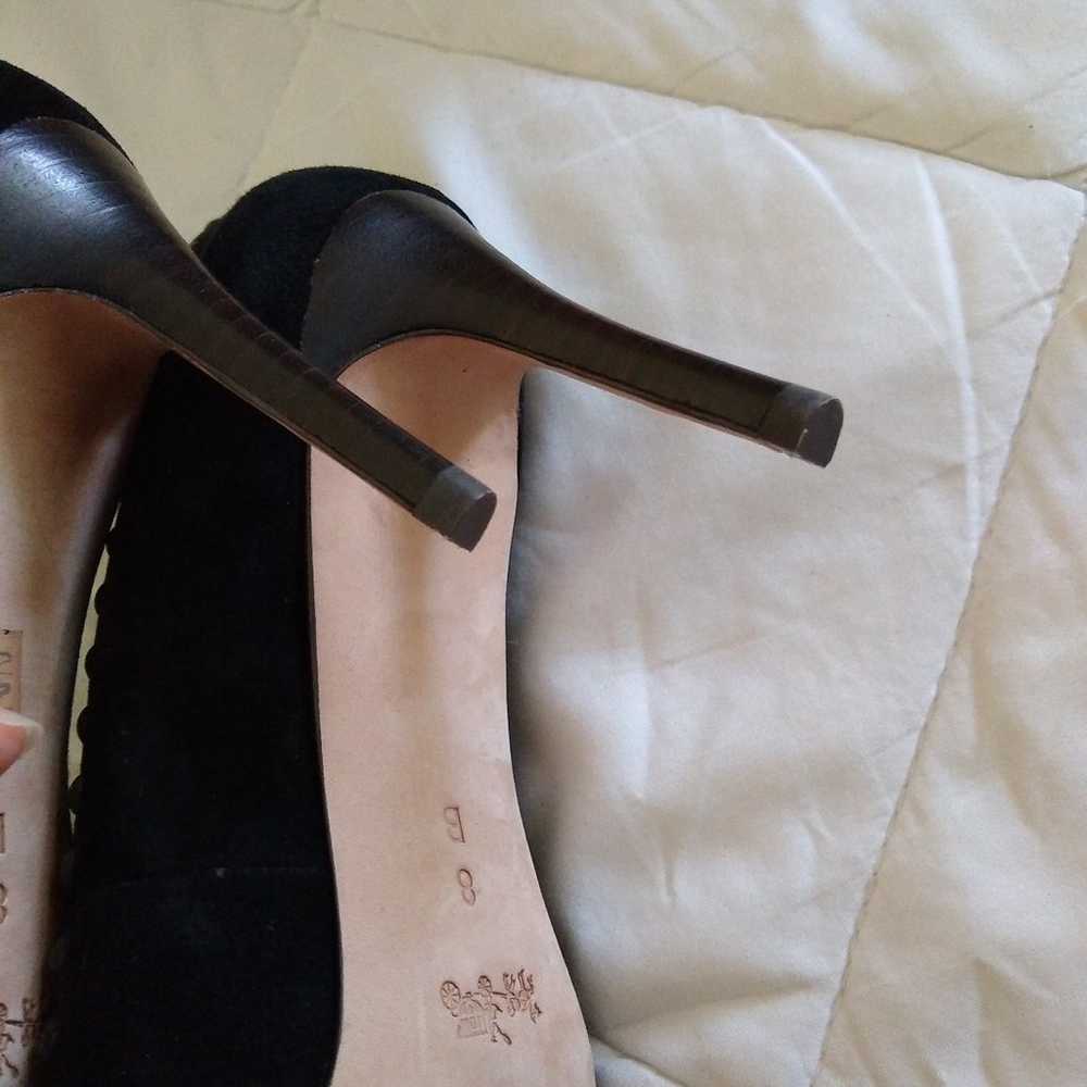 Coach black leather heels size 8 - image 3