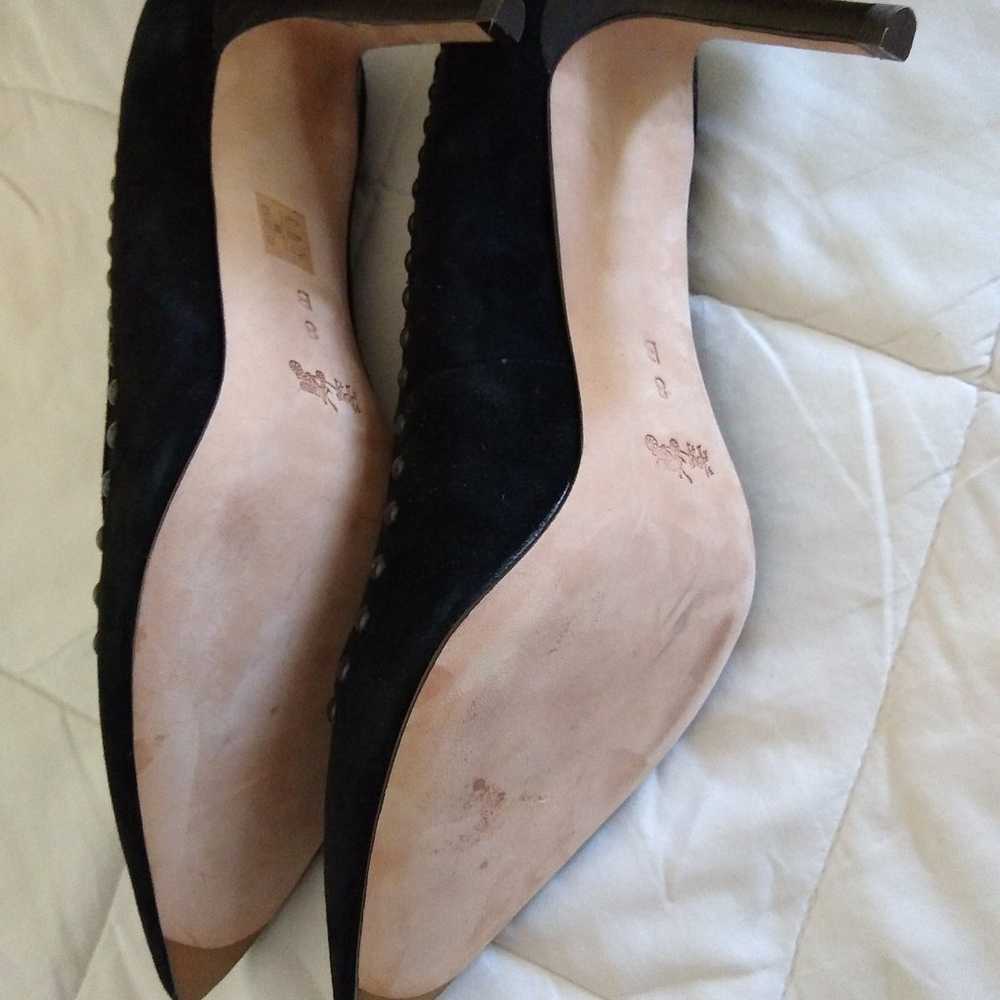 Coach black leather heels size 8 - image 4