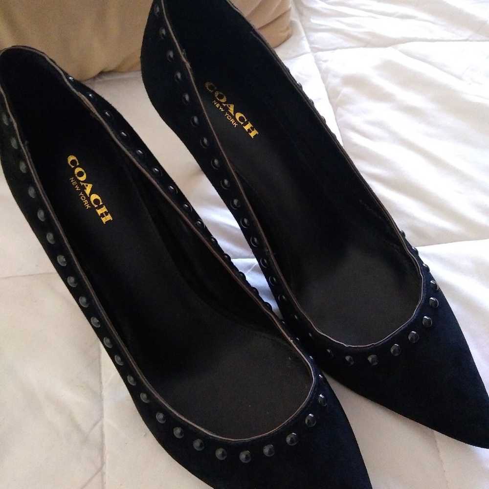 Coach black leather heels size 8 - image 5