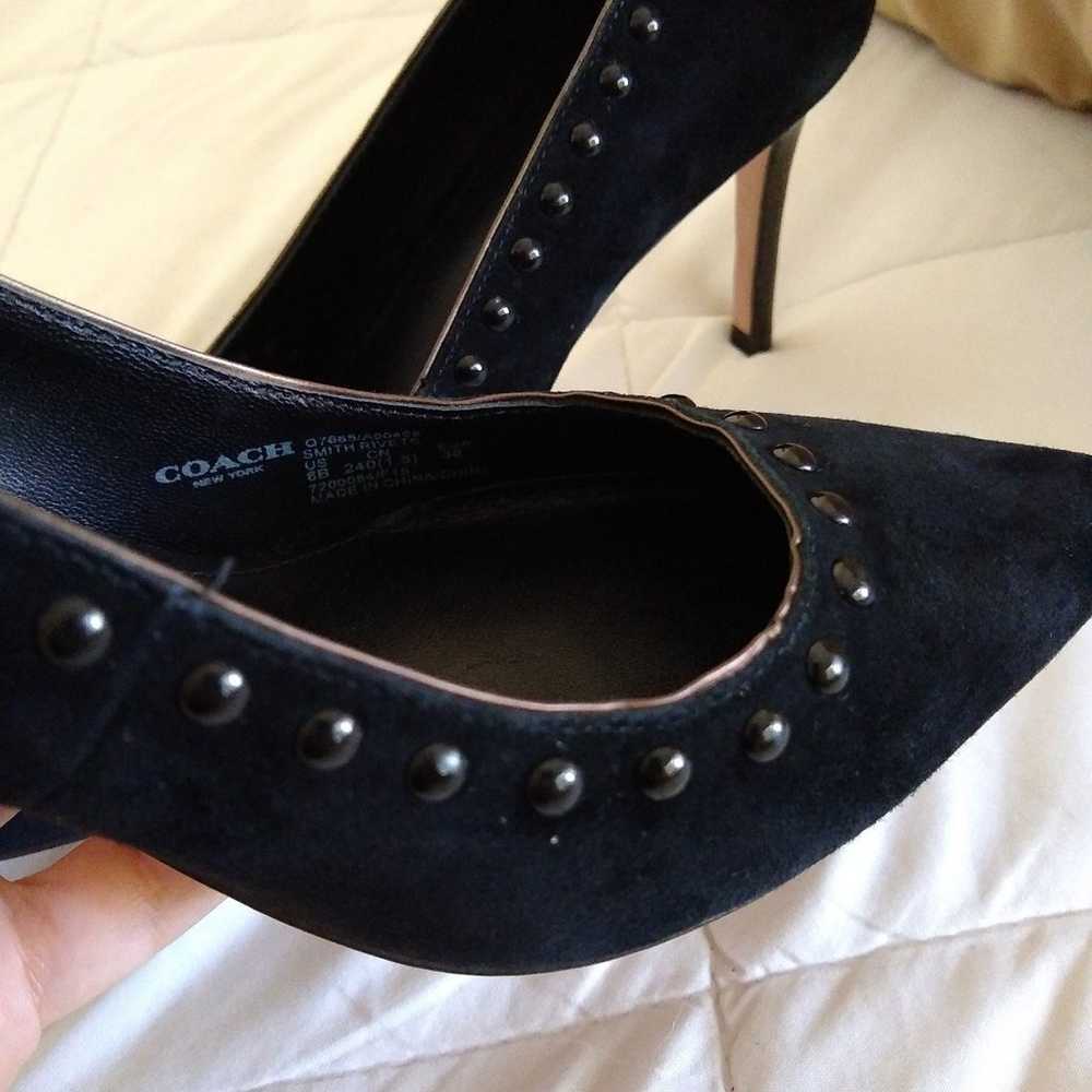 Coach black leather heels size 8 - image 6