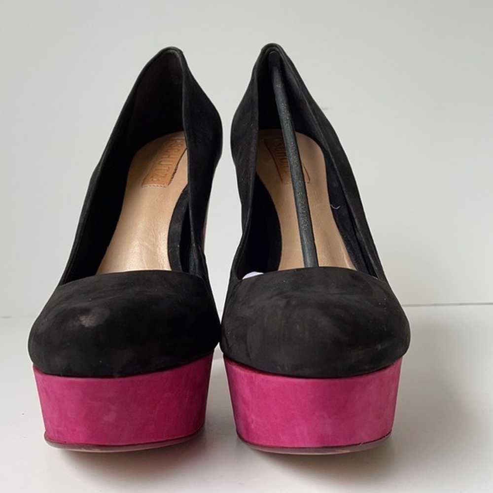 SCHUTZ ‘Corrine’ Suede Colorblock Heels - image 5