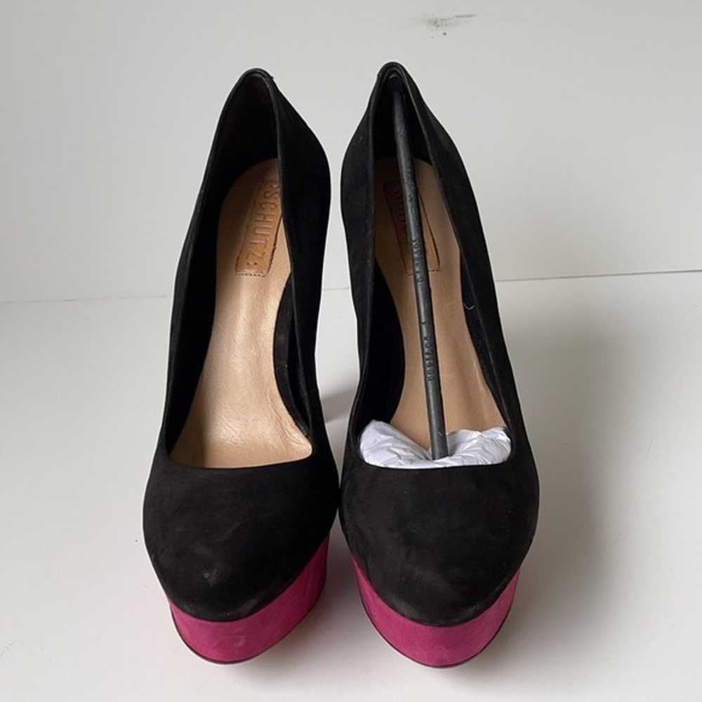 SCHUTZ ‘Corrine’ Suede Colorblock Heels - image 6