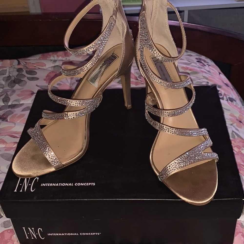 INC Stiletto Open Toe Sparkly Heels SZ 9 - image 1