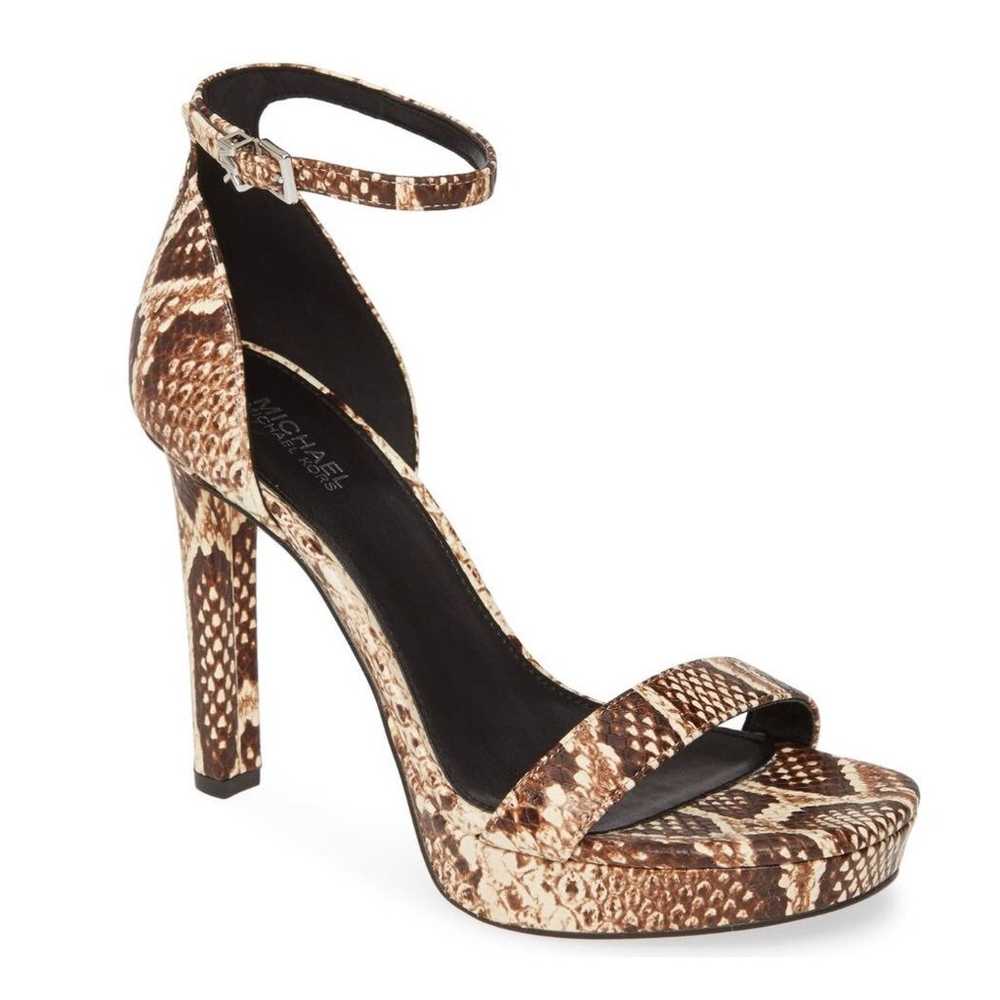 Michael Kors Margot Platform Snake Heels - Gem