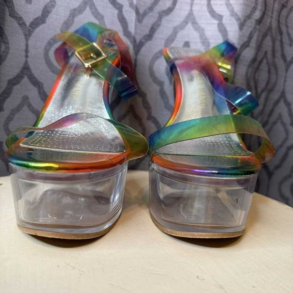 AZALEA WANG Rainbow Croix Clear Platform Heels Si… - image 3