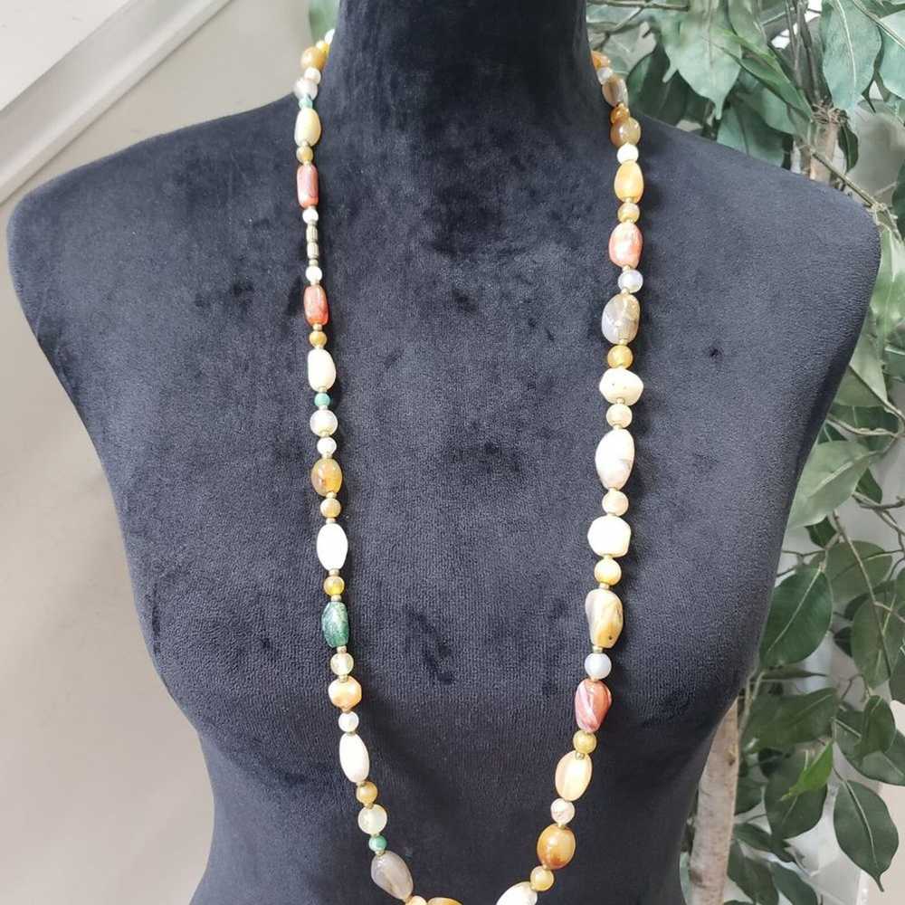 The Unbranded Brand Vintage Long Agate Unique Bea… - image 2