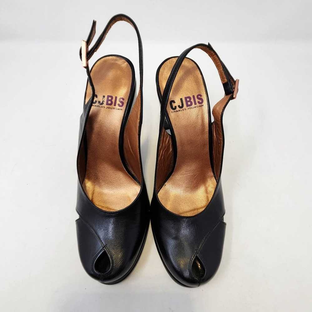 Charles Jourdan Black All Leather Pumps Heels  Sl… - image 2