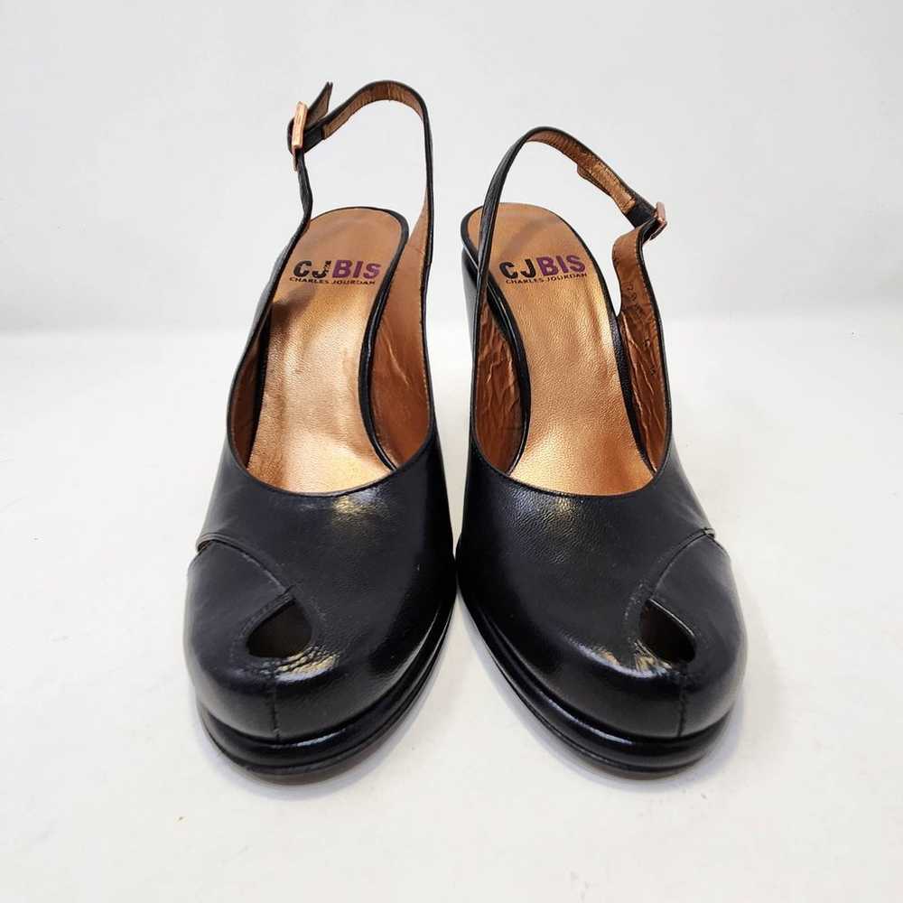 Charles Jourdan Black All Leather Pumps Heels  Sl… - image 3