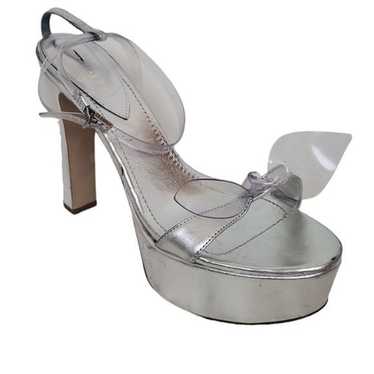 Schutz Elyda Platform Clear Bow Sandal Size 9 - image 1