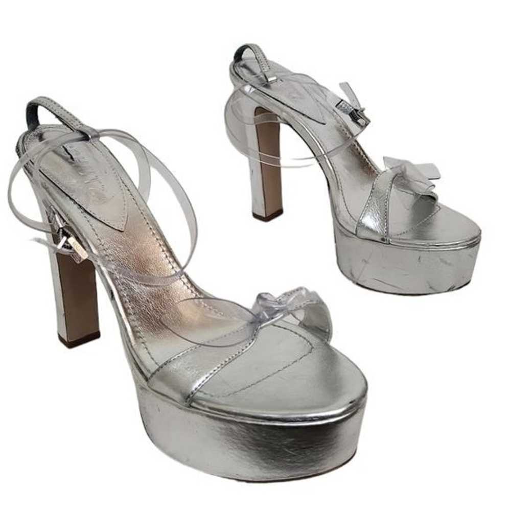 Schutz Elyda Platform Clear Bow Sandal Size 9 - image 2