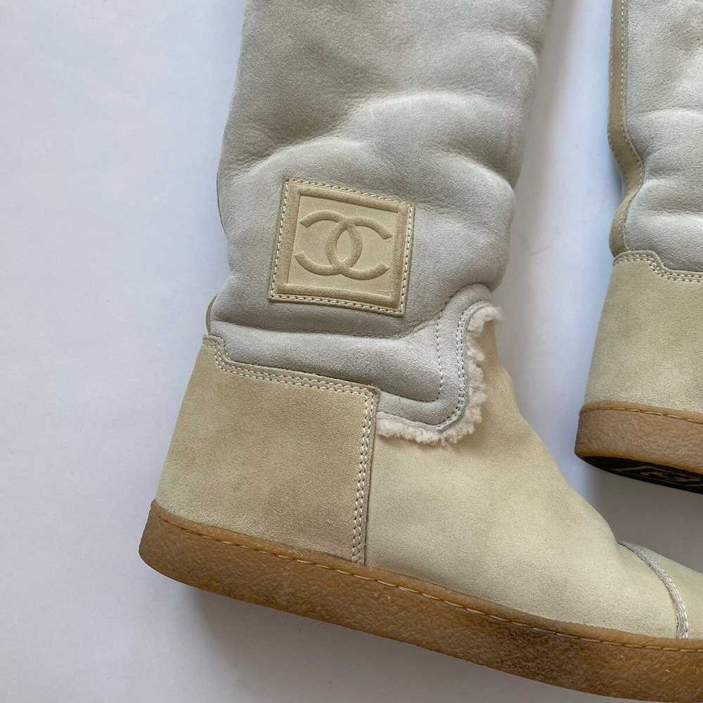 Chanel Chanel 2008 AW CC Logo Shearling Suede Cal… - image 6