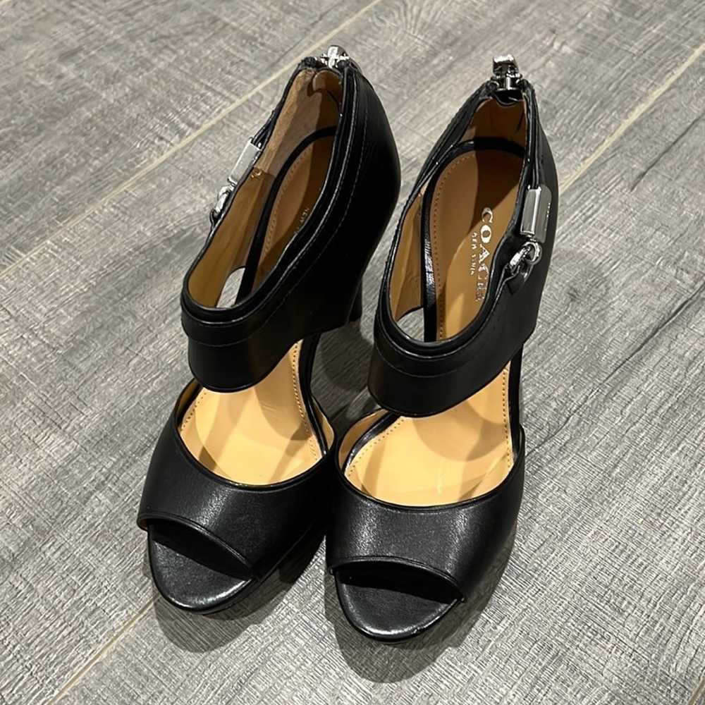 Coach leather heels size 5 - image 2