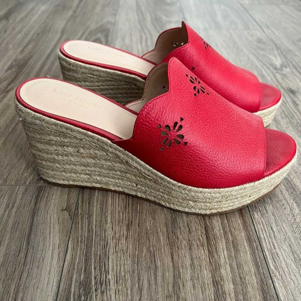 Kate Spade Tia Bright Cherry Wedge Espadrille - image 1