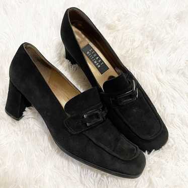 Stuart Weitzman Black Buckle Heeled deals Loafers