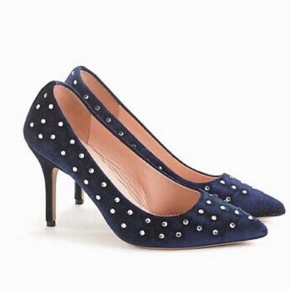 J CREW POINTED TOE VELVET PUMPS - image 1