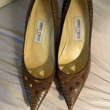 Jimmy choo embossed leather heels