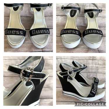 Guess Wedge Black & white rhinestones