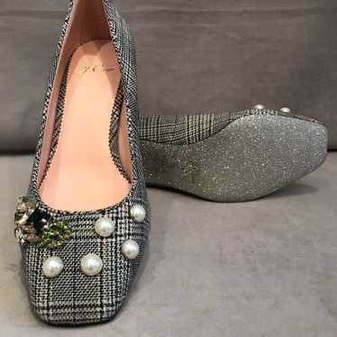 J. Crew Celia Plaid Jeweled Glitter Pump