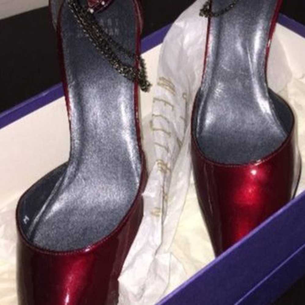 Burgundy red patent leather heals - image 1